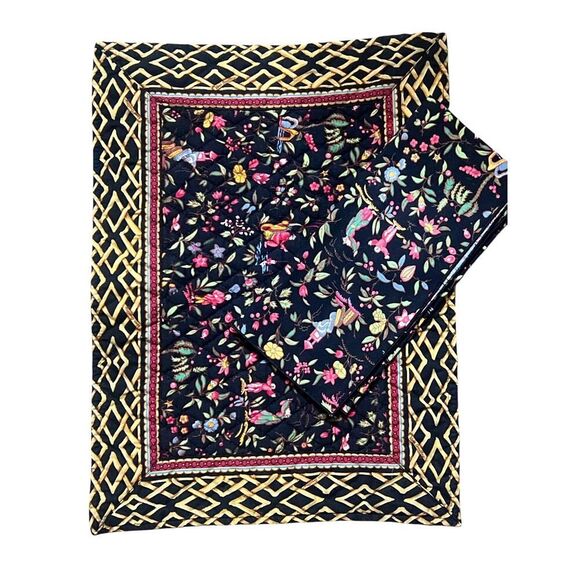 Vintage Vera Bradley 4 Placemats & Napkins Asian Oriental Quilted Retired - Picture 6 of 11